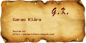 Garas Klára névjegykártya